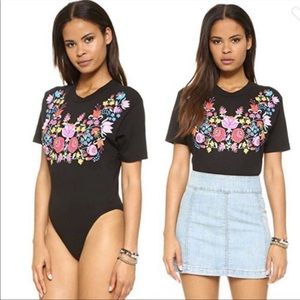 Wild fox floral t shirt bodysuit